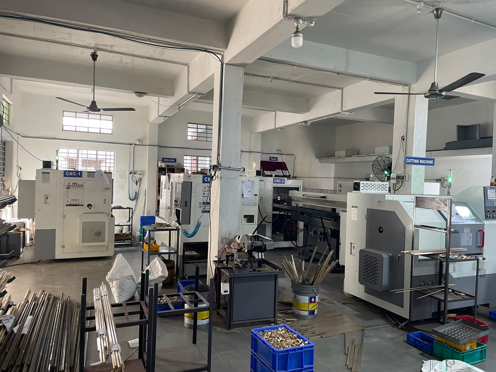 NMD EXIM manufacturing facility with CNC machines